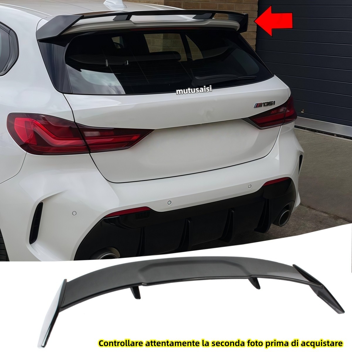 Spoiler de toit BMW 1 F40 noir brillant pour modèles Hatchback M Sport 118i et M135i