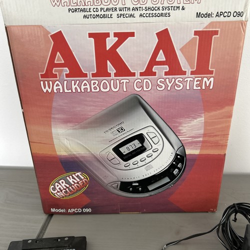 AKAI APCD O90 Walkabout Cd System Portable Disc Player Discman Boxed Vintage - Picture 4 of 24