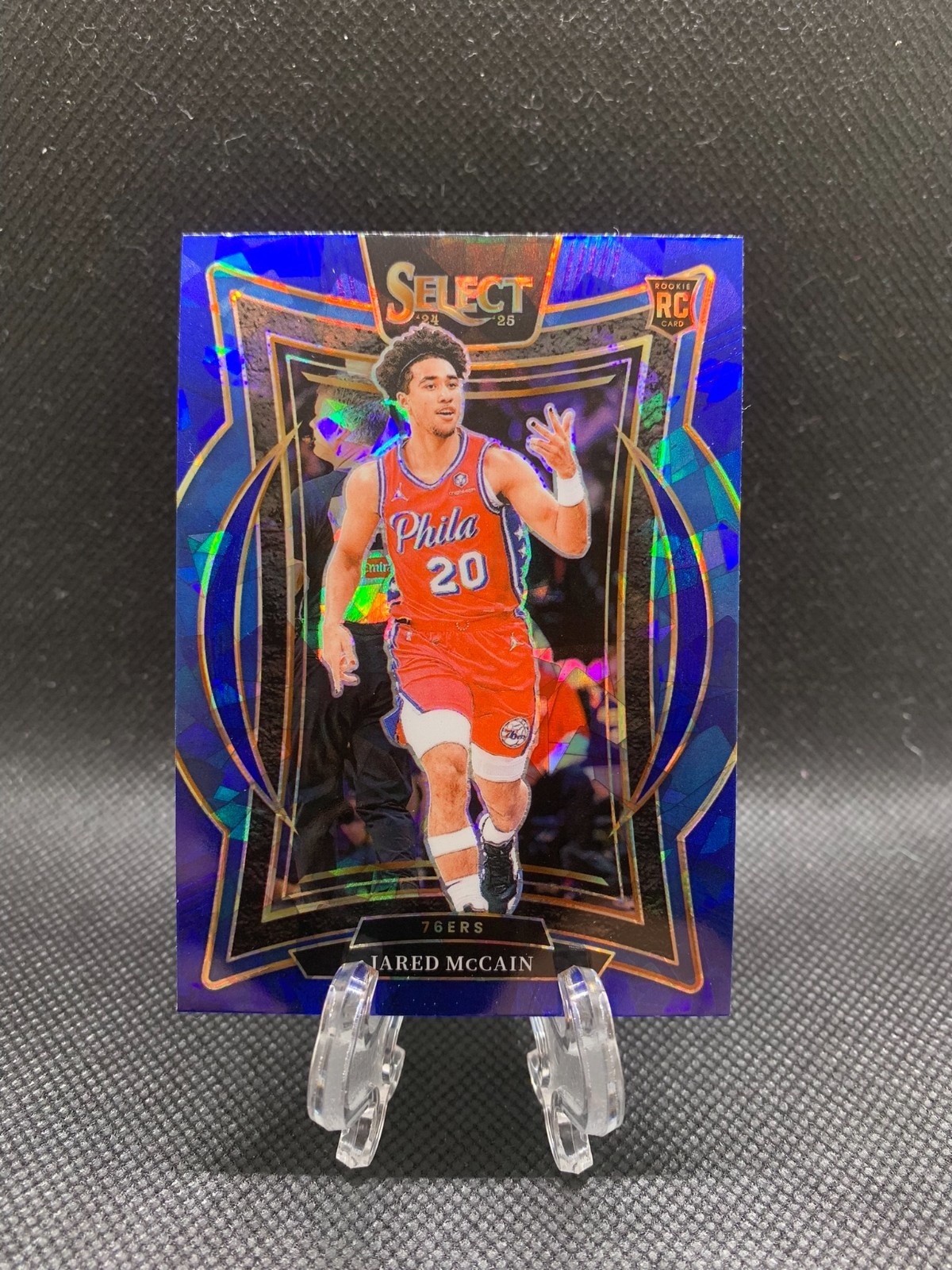 2024-25 Panini Select - Concourse Jared McCain #82 Blue Cracked Ice Prizm (RC)