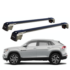 Roof Racks Crossbars For VW Atlas Cross Sport 2018-2026 Black Aluminum Lockable