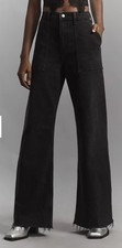 Pistola Penny Utility High Rise Wide Leg Jeans Black 27