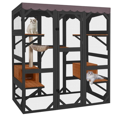 #ad #ad Catio Outdoor Cat Enclosure with Scratch Post Hammock Large Window Cat House $269.99