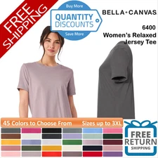 🔥 BELLA + CANVAS Women’s Relaxed Jersey T Shirt Short Sleeve Up To 3XL 6400