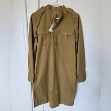 Polo Ralph Lauren Khaki Tan Long Sleeve Shirt Dress Small 4 NWT