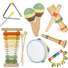 Montessori Musical Toys with Modern Boho Xylophone Wooden Percussion Instruments