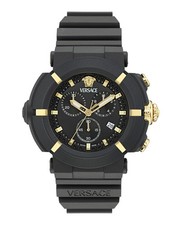 Versace Mens  Black 45mm Strap Fashion Watch