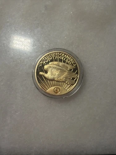 1933 Saint Gaudens Liberty Double Eagle 24k Gold-Plated Coin Copy in Capsule