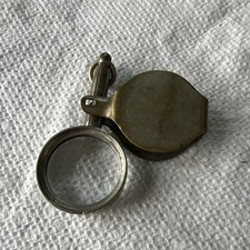 Small Antique Brass Folding Pocket Magnifying...