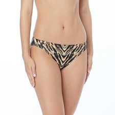 NWT Carmen Marc Valvo M Reflections Palm Green Camo-Animal Bikini Bottom 86334