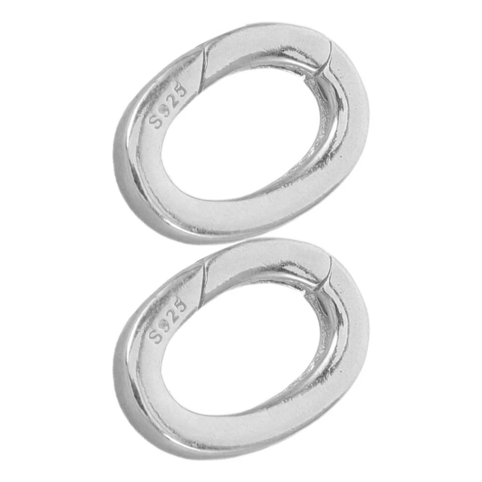2 pezzi di clip per anello di collana in argento: anelli a molla - fermagli per - Immagine 3 di 4
