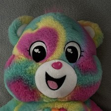 Togetherness Care Bears 14" Bear Plush, Love All 3 Soft Cuddly Tie Dye Rainbow