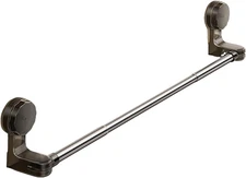 Adjustable Suction Towel Rod 11.8"-23.6" Black Stainless Steel for Kitchen & Bat