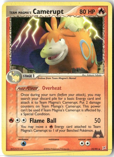 Team Magma's Camerupt 19/95 Rare Team Magma vs Team Aqua Pokemon Heavily Played