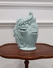 McCoy Pottery Bird Of Paradise Peacock Strawberry Planter Vase 1940’s USA (blue)