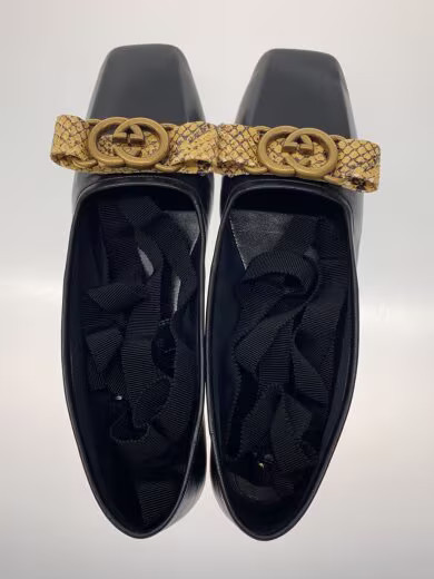 GUCCI/Ribbon Flat Pumps/Python/Size 36/Black/Leat… - image 3