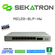 🔀 Cisco MS120-8LP-HW • 8x PoE+ Ports • 2x SFP Uplinks • Cloud Managed Switch ⚡