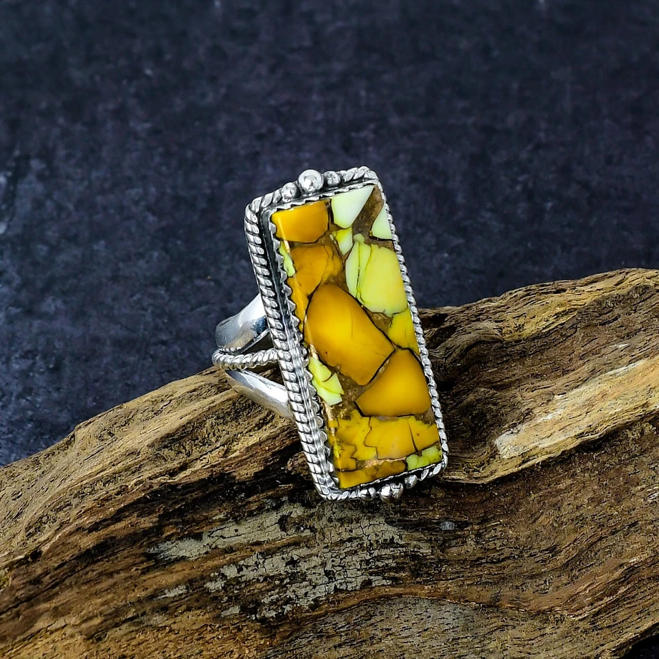 Conjunto de pingente de brinco folheado a prata turquesa vintage turquesa com dália de mel - Imagem 3 de 4