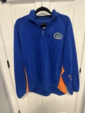 Florida Gators 1/4 Zip Fleece Pullover Blue Orange XL Genuine Stuff NCAA