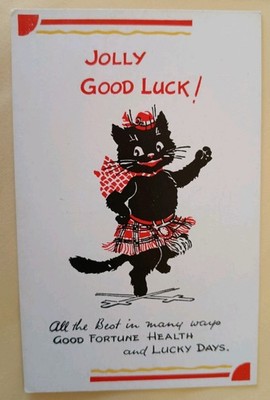 Postkarte Schwarze Katze, Jolly Good Luck, Regent Verlag