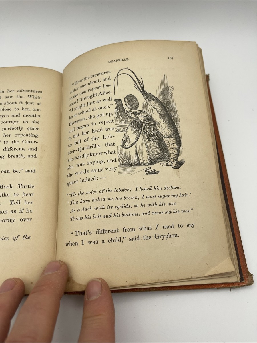 1871 Antique ALICE IN WONDERLAND book FIRST AMERICAN EDITION 3rd