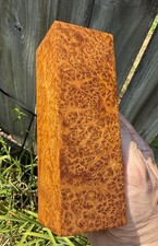 Stabilized K G Amboyna Burl Turning Blank  5.75 x 2 x 1.95   1402 