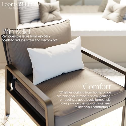 12x22 inch Lumbar Pillow Insert by Looms and Linens with Down 12 x 22 inch - Picture 7 of 7