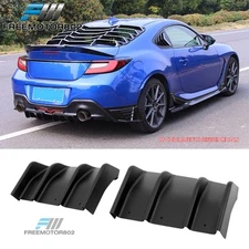 Fits 22-25 Subaru BRZ & Toyota GR86 2PCS Rear Diffuser JDM Style Matte Black PP