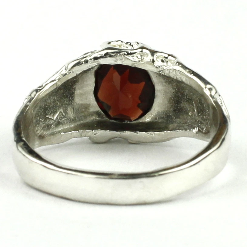 Granate Mozambique, anillo de plata de ley 925 para hombre, SR168-Hecho a mano Foto 4 de 4