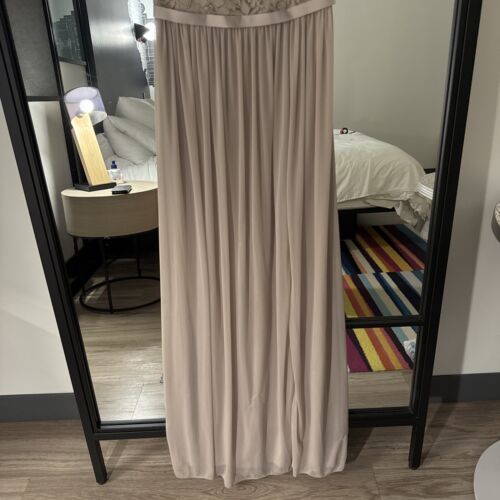 Vintage David’s Bridal taupe lace w mesh Dress size 2 - Picture 3 of 12