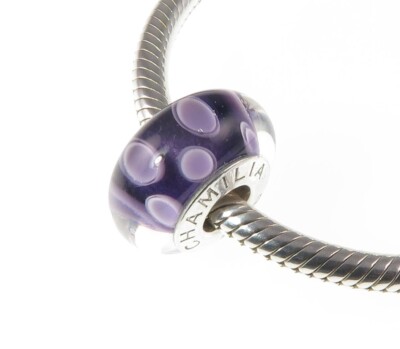 Chamilia 925 sterling silver PURPLE BOHEMIAN Murano charm