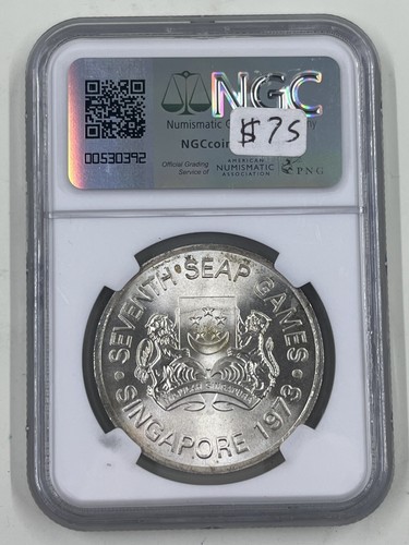 1973 Singapore S$5 NGC MS66 7th Seap Games - Picture 3 of 4