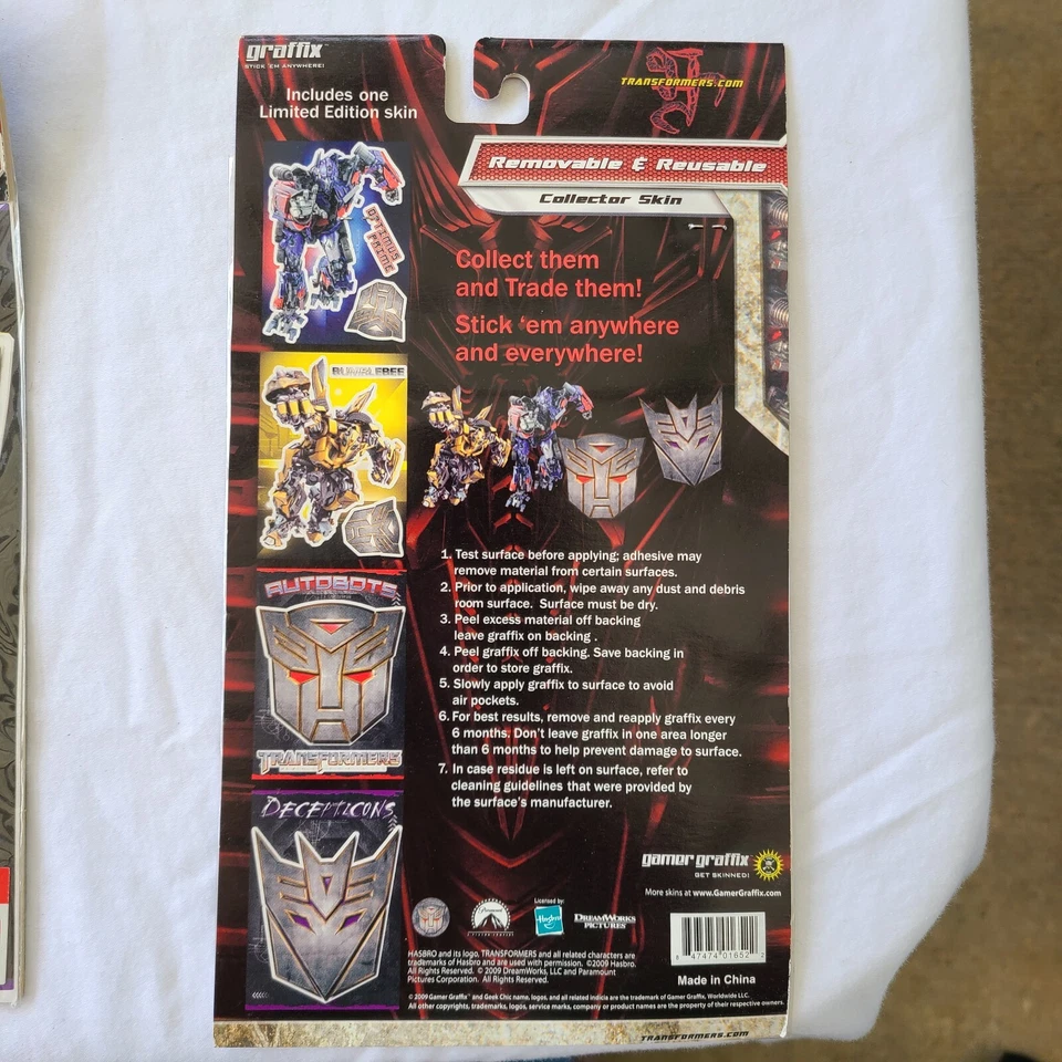Transformers GamerGraffix Extraíble y Reutilizable Decepticons Coleccionista Skin Lote 37 Foto 2 de 4