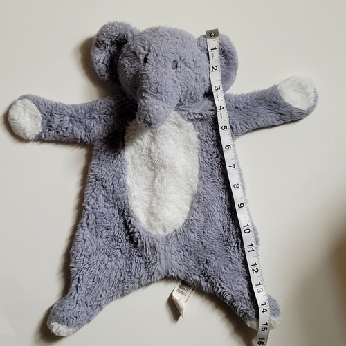 Kellytoy K Luxe 16” Grey Elephant Flattie Crinkle Rattle Security Lovey Plush - Picture 3 of 8