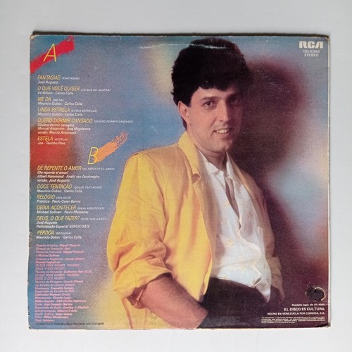 Jose Augusto [1987] Vinyl LP Latin MPB RCA Victor Fantasias O Que Voce Quiser - Picture 3 of 5