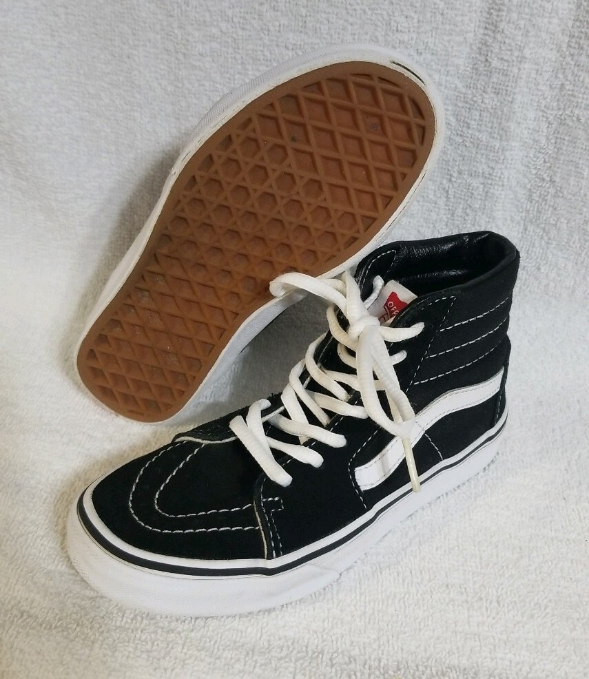 VANS Old Skool School Kids size 13 Skateboard Shoes High Top EUC  *SMOKE-FREE* - Main Image