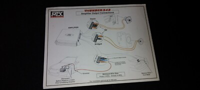 Vintage MTX Audio Thunder 342 Amplifier Wiring Card Input Output