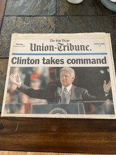 San Diego Union-Tribune January 21 2008 Full Newspaper Bill Clinton Takes Office