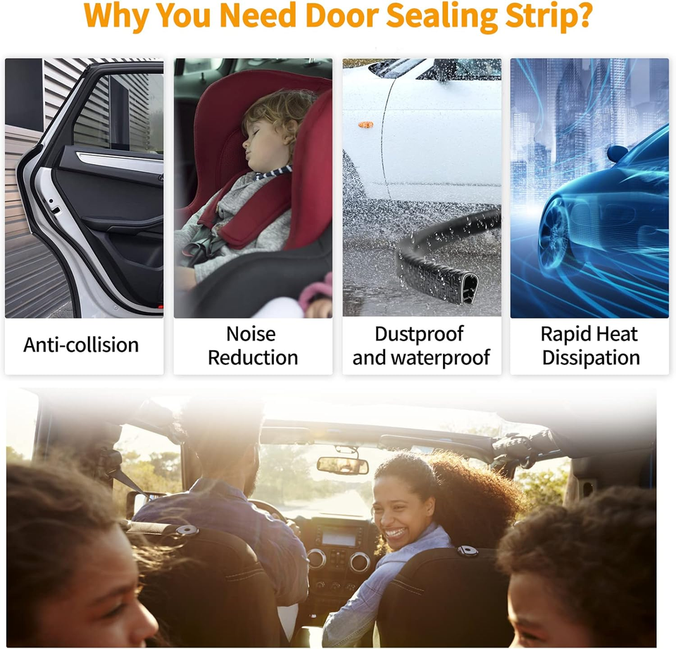 Boot Edge Protector 10M Car Door Boot Edge Protector Strip Trim U Shape Guard Seal Rubber ...