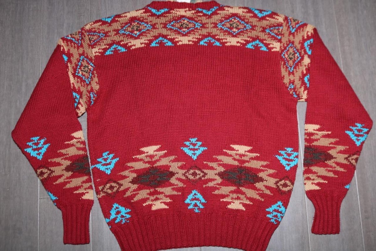 VINTAGE 80s POLO COUNTRY RALPH LAUREN HAND KNIT MENS SWEATER VINTAGE 80s POLO COUNTRY RALPH LAUREN HAND KNIT MENS SWEATER
