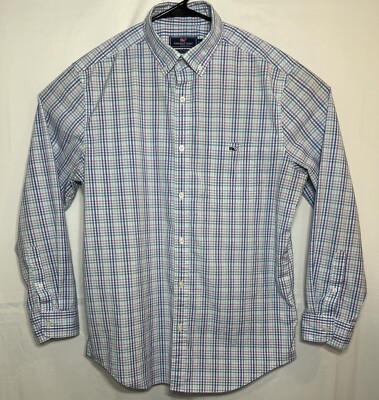 Vineyard Vines Men s Large Plaid Long Sleeve Classic Fit Tucker Shirt FLAW