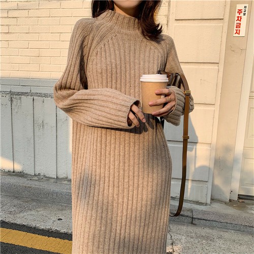 Womens Sweater Dress Turtleneck Knitted 