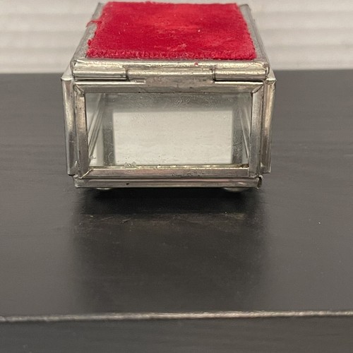 Vintage SCHMUCK Schatulle Schmuckkästchen Spiegelfuß Samt Top klein und einzigartig - Bild 4 von 8