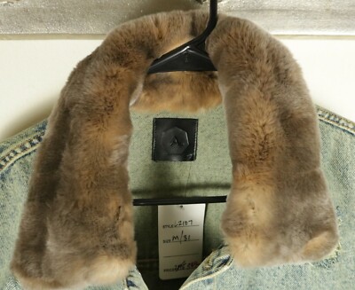 Alchemist Ghost Ryder Fur Collar Denim Jacket Size Medium Brand
