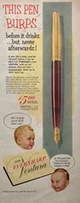 c1953 This Pen Burps Before It Drinks Eversharp Ventura VINTAGE Print Ad 5.5x13"