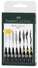 Faber-Castell Pitt Artist Pen Black 8 Piece Set FC167137