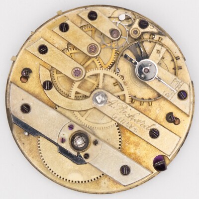 A. Richard of Geneve Key Wind 34 x 8.5 mm Antique Pocket Watch Movement