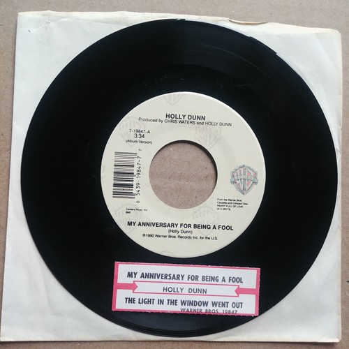 HOLLY DUNN My Anniversary For Being A Fool 45 7" COUNTRY Vinyl Record Records - Picture 2 of 2