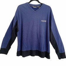 Timberland Performance Blue Black Crewneck Sweatshirt Mens XL Shirt Vintage