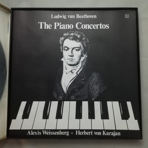 EMI 4 LP box SLS 5112 QUAD: Beethoven - Piano Concertos / Weissenberg / Karajan - Picture 4 of 4