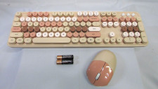 Mofii Sweet Wireless Beige Computer Keyboard Mouse Combo AA Batteries included